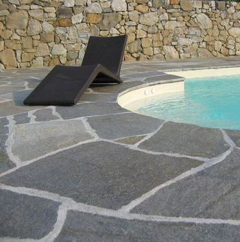 Quarzit Polygonalplatten Deep Sea für Terrassen je Palette – Produktansicht 2