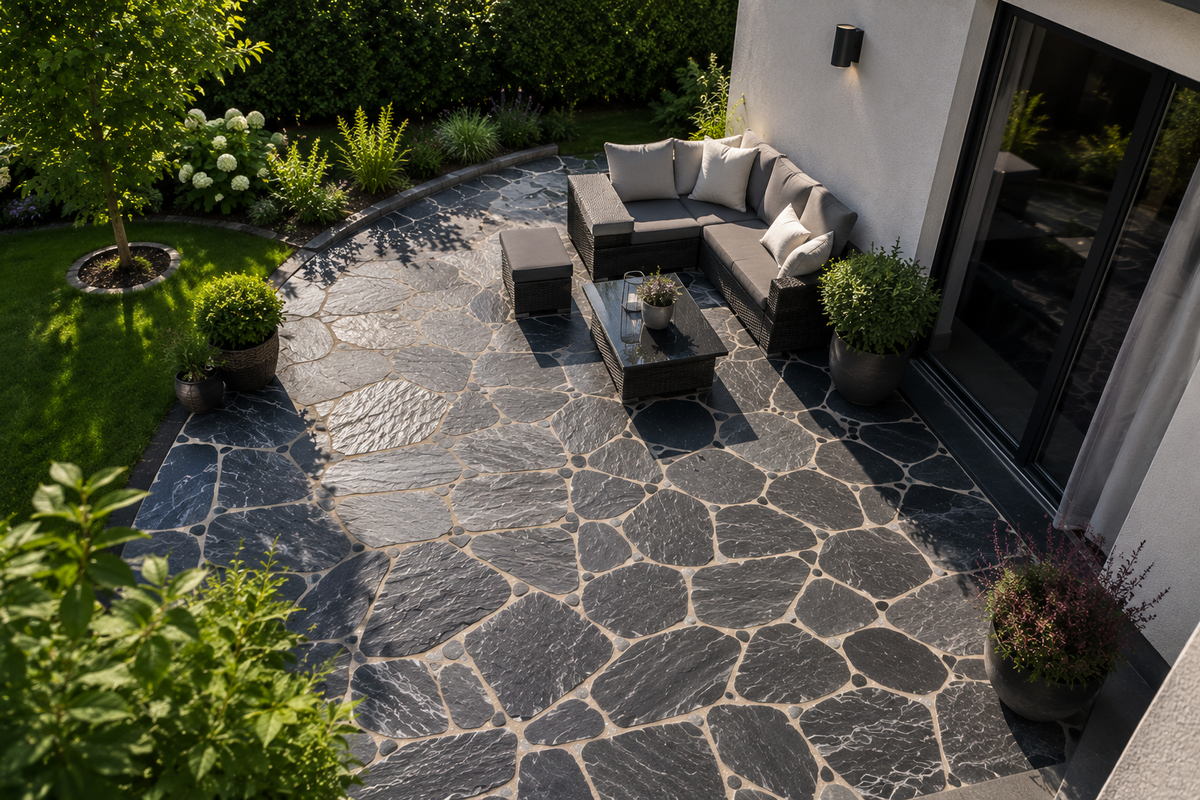 Schiefer Polygonalplatten Negra für Terrassen je Palette – Produktansicht 4